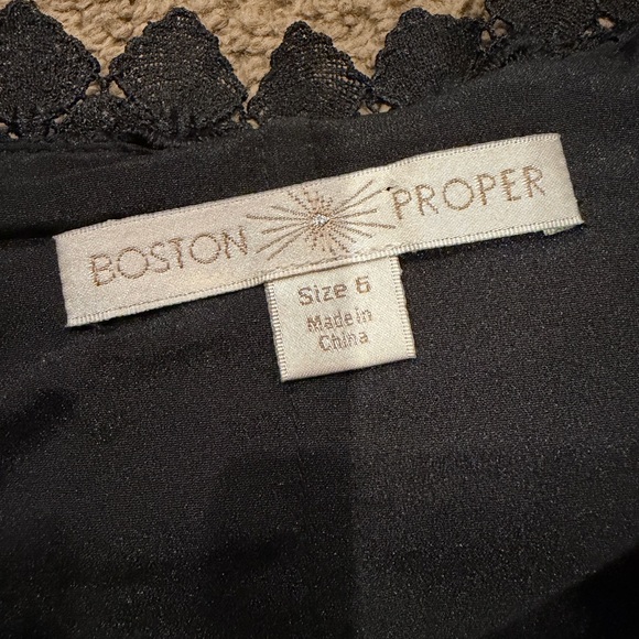 Boston Proper Black Lace Long Sleeve Dress - Picture 3 of 5